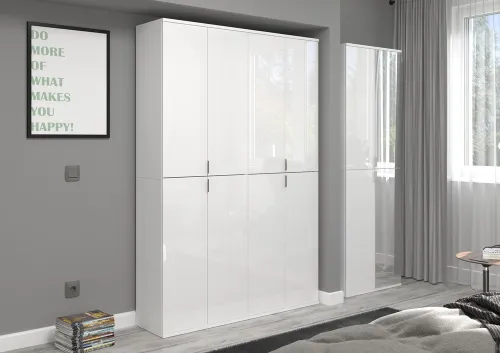 Garderobenschrank Projekt X 1 | Kombination | weiß Hochglanz | 2-teilig