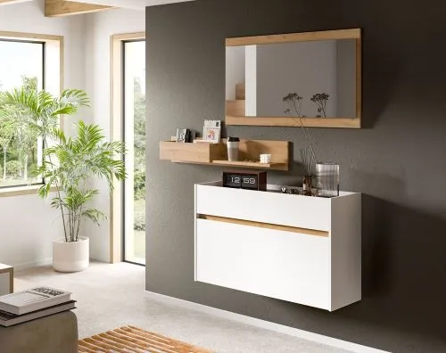 Hänge-Schuhschrank Drive | weiß / Artisan Oak