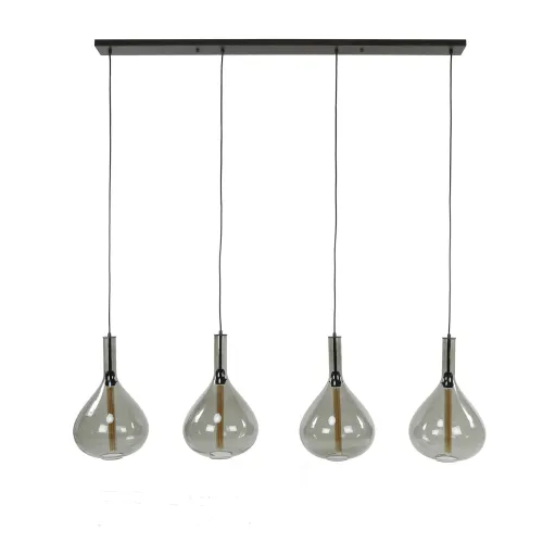 Hängelampe Amatsu | 4 Leuchten | Glass / Metall | schwarz