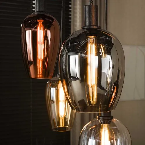 Hängelampe Ambera | 7 Leuchten | Glas | Artic schwarz