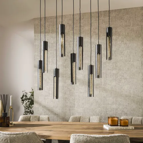 Hängelampe Bondo 9 Lampen | Metall | Artic schwarz