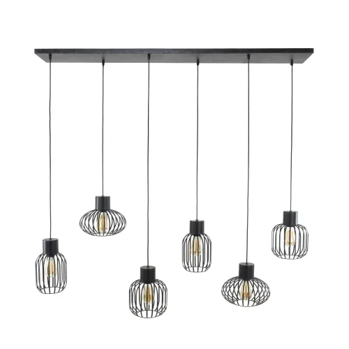 Hängelampe Cabria | 6 Leuchten | Metall | Charcoal
