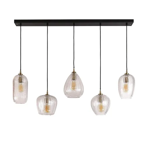 Hängelampe Iris | 5 Leuchten | Diamond Glas