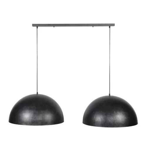 Hängelampe Natea 2 Leuchten | Halbkugelschirm | charcoal grau