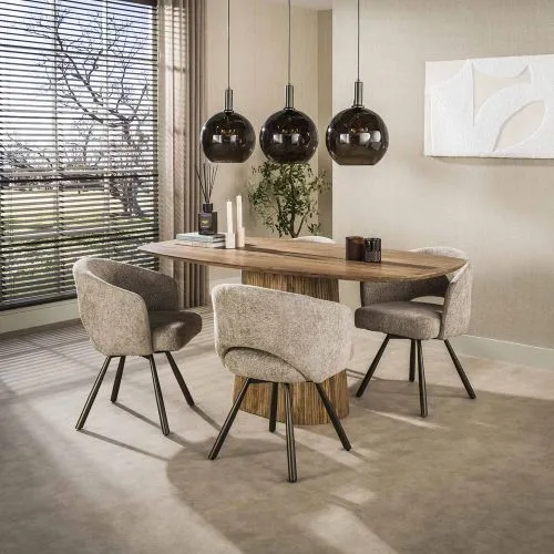 Hängelampe Rafina | 3 Leuchten | Glas | Sienna braun