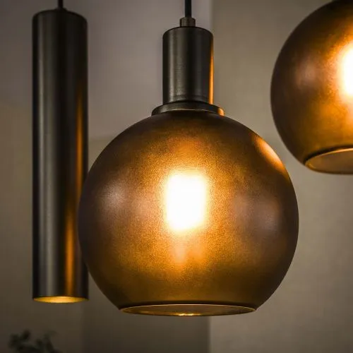Hängelampe Rafina | 7 Leuchten | Glas / Metall | Sienna braun-frosted