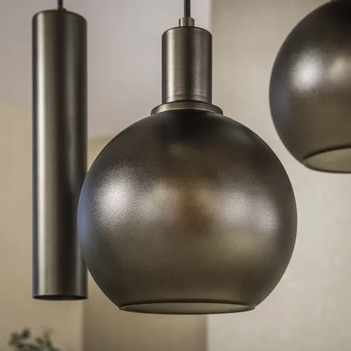 Hängelampe Rafina | 7 Leuchten | Glas / Metall | Sienna braun-frosted
