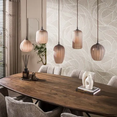 Hängelampe Rondo | 5 Leuchten | Sienna braun-frosted