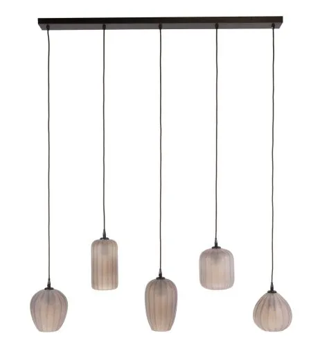Hängelampe Rondo | 5 Leuchten | Sienna braun-frosted