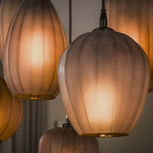 Hängelampe Rondo | 7 Leuchten | Sienna braun-frosted