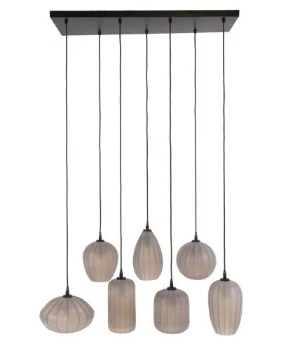 Hängelampe Rondo | 7 Leuchten | Sienna braun-frosted