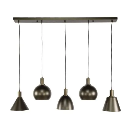 Hängelampe Urano | 5 Leuchten | Metall | Sienna braun