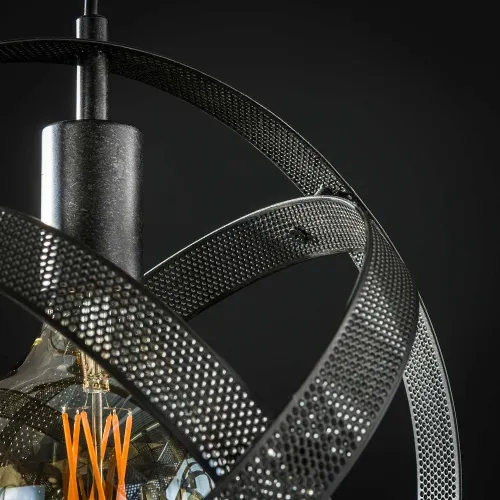Hängelampe Yubiwa 3 Leuchten | Metallschirme | schwarz