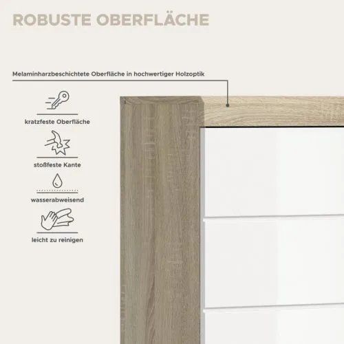 Hängeschrank 2 Lambada | weiß Hochglanz / Sonoma Eiche