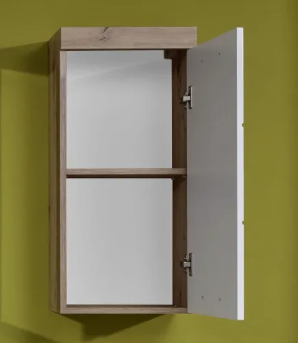 Hängeschrank Amanda | weiß Hochglanz / Eiche Asteiche