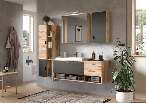 Hängeschrank Grado | Nox Oak / grau
