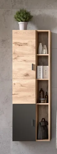 Hängeschrank groß Grado | Nox Oak / grau