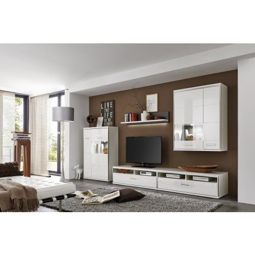 Hängeschrank Hängekommode Trento | weiß Hochglanz | LED Beleuchtung