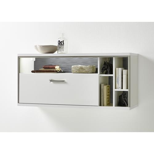 Hängeschrank Hängekommode Trento 2 | weiß Hochglanz | LED Beleuchtung