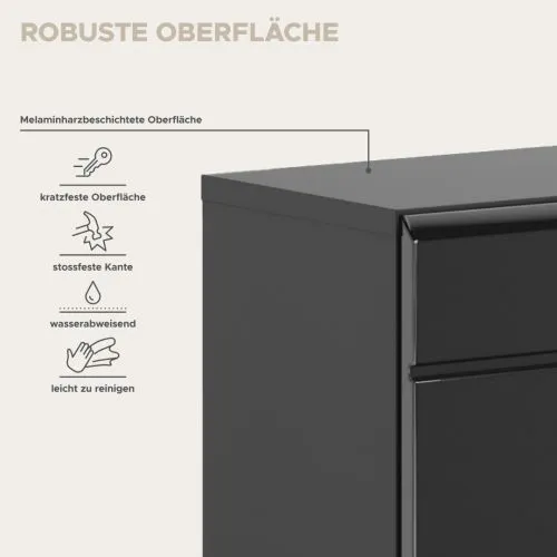 Hängeschrank Linus | schwarz Hochglanz