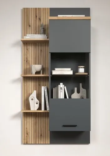Hängeschrank Regal Baggio | Anthrazit / Coast Evoke Oak