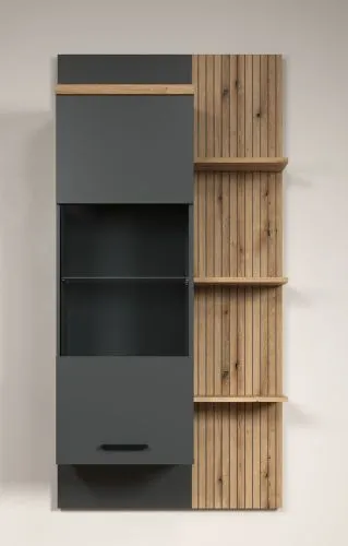 Hängeschrank Regal Baggio | Anthrazit / Coast Evoke Oak