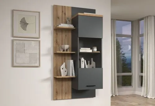 Hängeschrank Regal Baggio | Anthrazit / Coast Evoke Oak