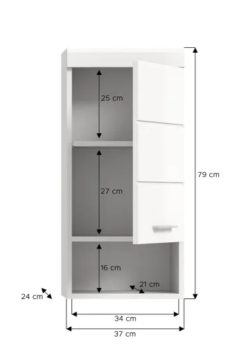 Hängeschrank Scout | weiß Hochglanz / weiß