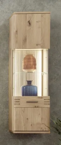 Hängevitrine Salvador | Eiche Bianco | LED Beleuchtung