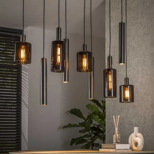 Hengelampe Vika | 9 Leuchten | Glas / Metall | Sienna Braun