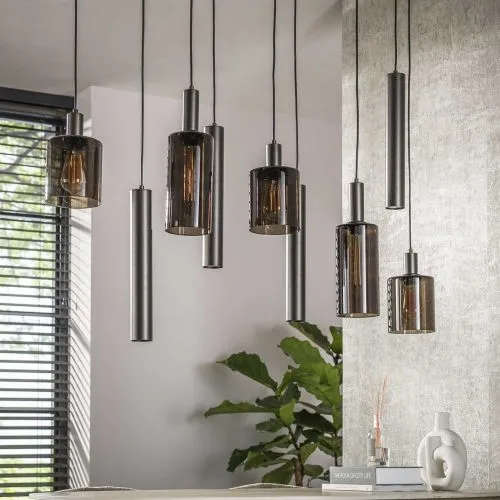 Hengelampe Vika | 9 Leuchten | Glas / Metall | Sienna Braun