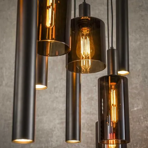 Hengelampe Vika | 9 Leuchten | Glas / Metall | Sienna Braun
