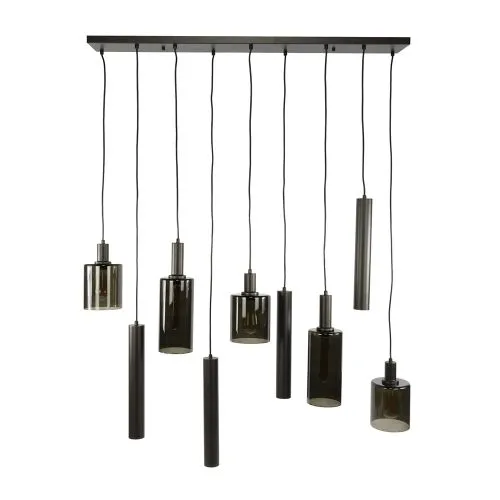 Hengelampe Vika | 9 Leuchten | Glas / Metall | Sienna Braun