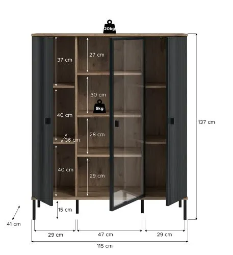 Highboard Chess | Nox Oak / schwarz