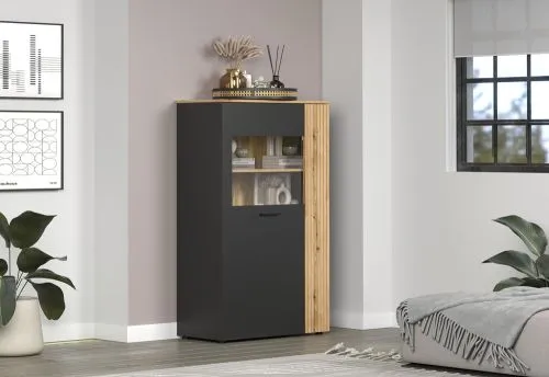 Highboard Esteban 1 | Anthrazit / Coast Evoke Oak