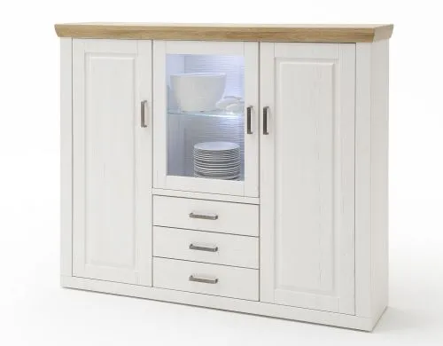 Highboard II Brixen | Landhaus modern | Pinie Aurelio / Grandson Oak ohne Beleuchtung