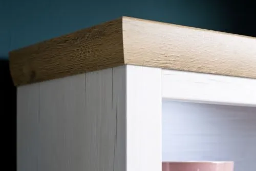 Highboard III Brixen | Landhaus modern | Pinie Aurelio / Grandson Oak mit 1er Set LED Unterbauspot