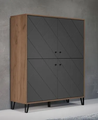 Highboard Montez | Eiche Kraft Gold / Graphite