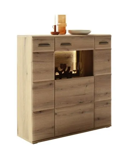 Highboard Naxos | Eiche Evoke | mit LED Bandbeleuchtung