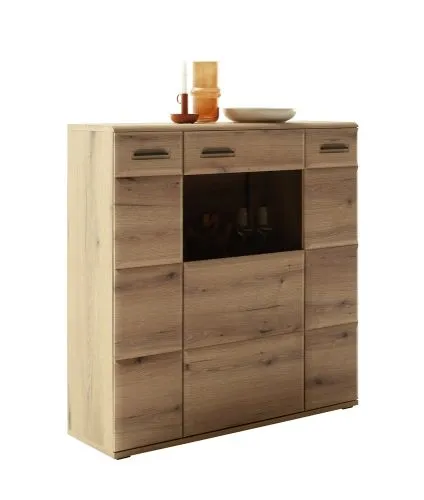 Highboard Naxos | Eiche Evoke | mit LED Bandbeleuchtung