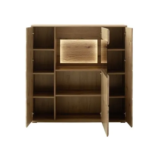 Highboard Naxos | Eiche Evoke | ohne Beleuchtung