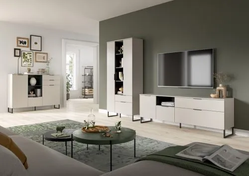 Highboard Noida | Kaschmir / schwarz