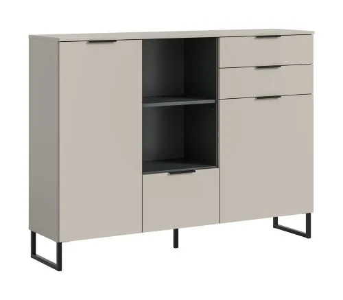 Highboard Noida | Kaschmir / schwarz ohne Beleuchtung