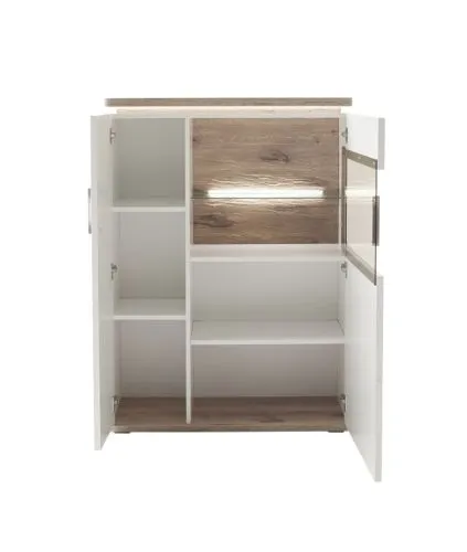 Highboard Palermo 1 | Soft white / Viking Oak | ohne Beleuchtung