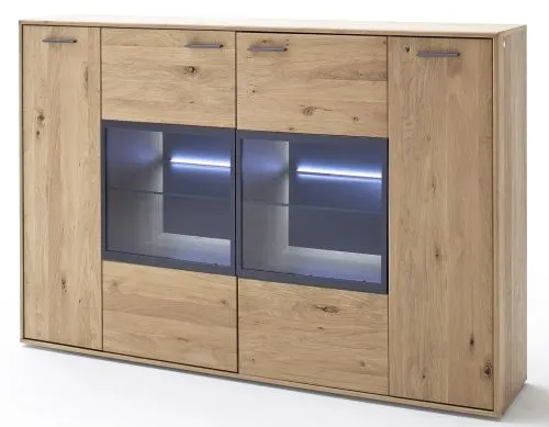 Highboard Portland 2 | Asteiche Bianco | ohne Beleuchtung