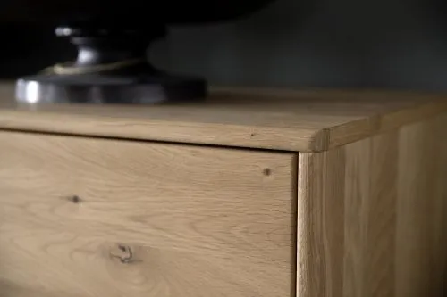 Highboard Portland | Asteiche Bianco massiv | ohne Beleuchtung
