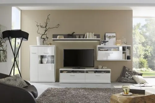 Highboard Trento 2 | weiß Hochglanz | LED Beleuchtung