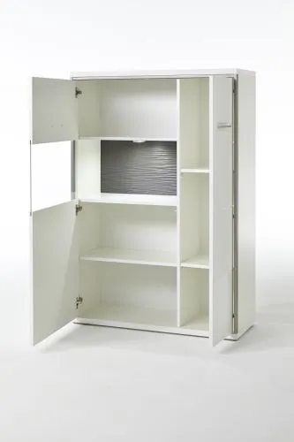 Highboard Trento 3 | weiß Hochglanz | mit 1er Set LED Unberbauspot weiß