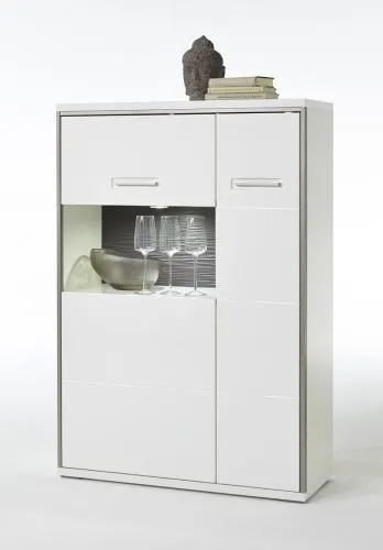 Highboard Trento 3 | weiß Hochglanz | ohne Beleuchtung