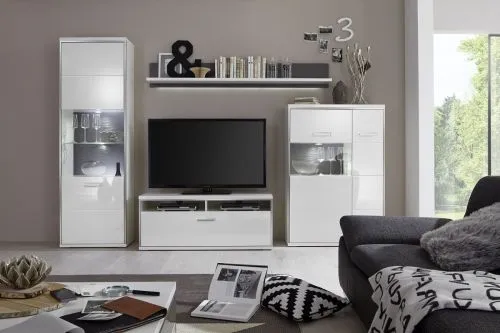 Highboard Trento 3 | weiß Hochglanz | ohne Beleuchtung